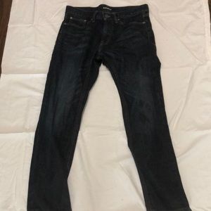 Dark denim  (slim straight and stretch)